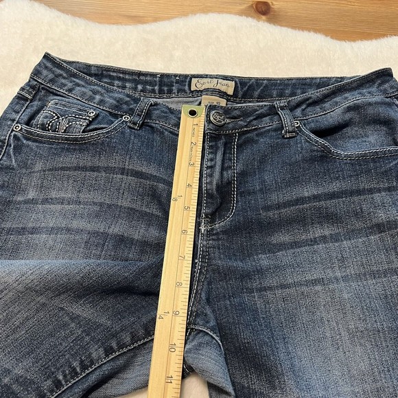 Earl JeansWomens Embroidered Stretch Denim Cropped Pants Flap Pockets Size 10 - Picture 11 of 12
